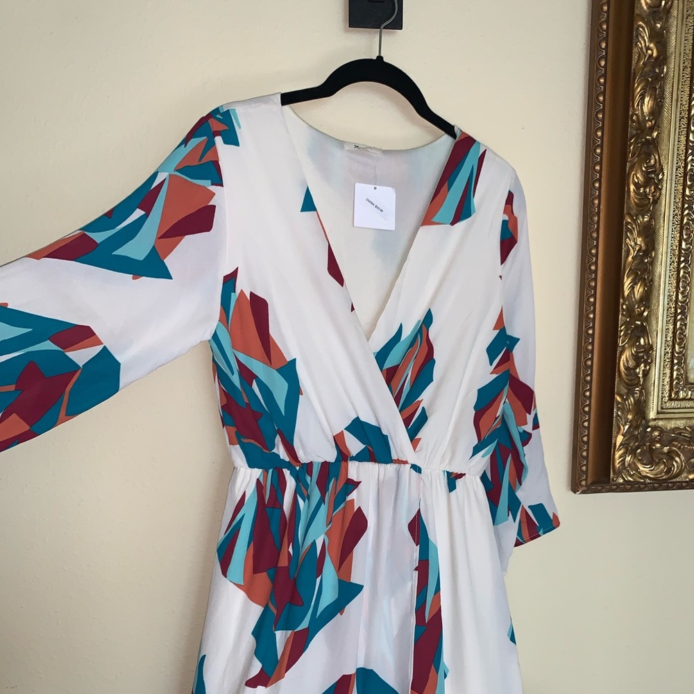 Chiffon faux wrap maxi dress